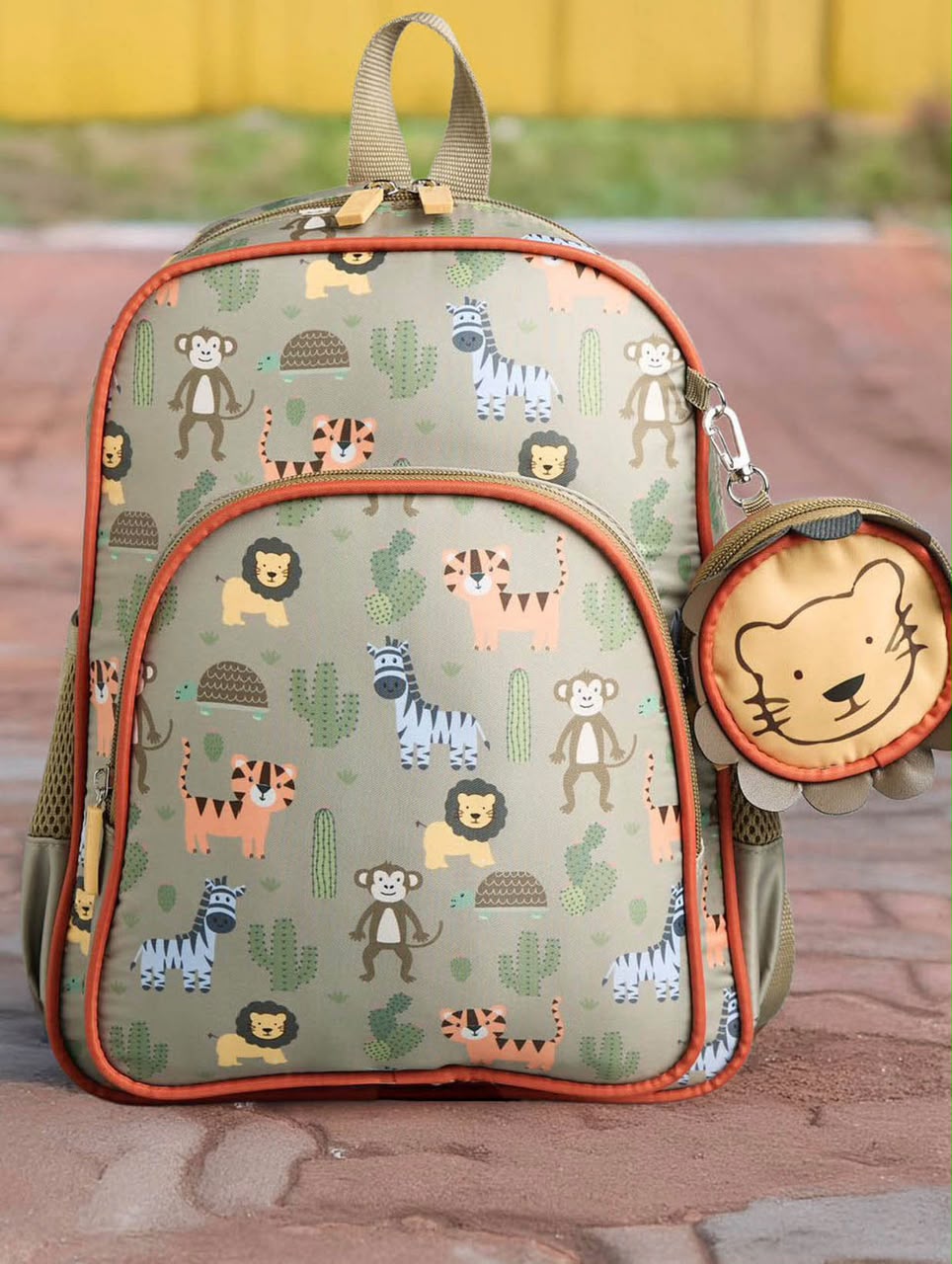 Wild Safari Explorer Kids Backpack with Lion Coin Pouch