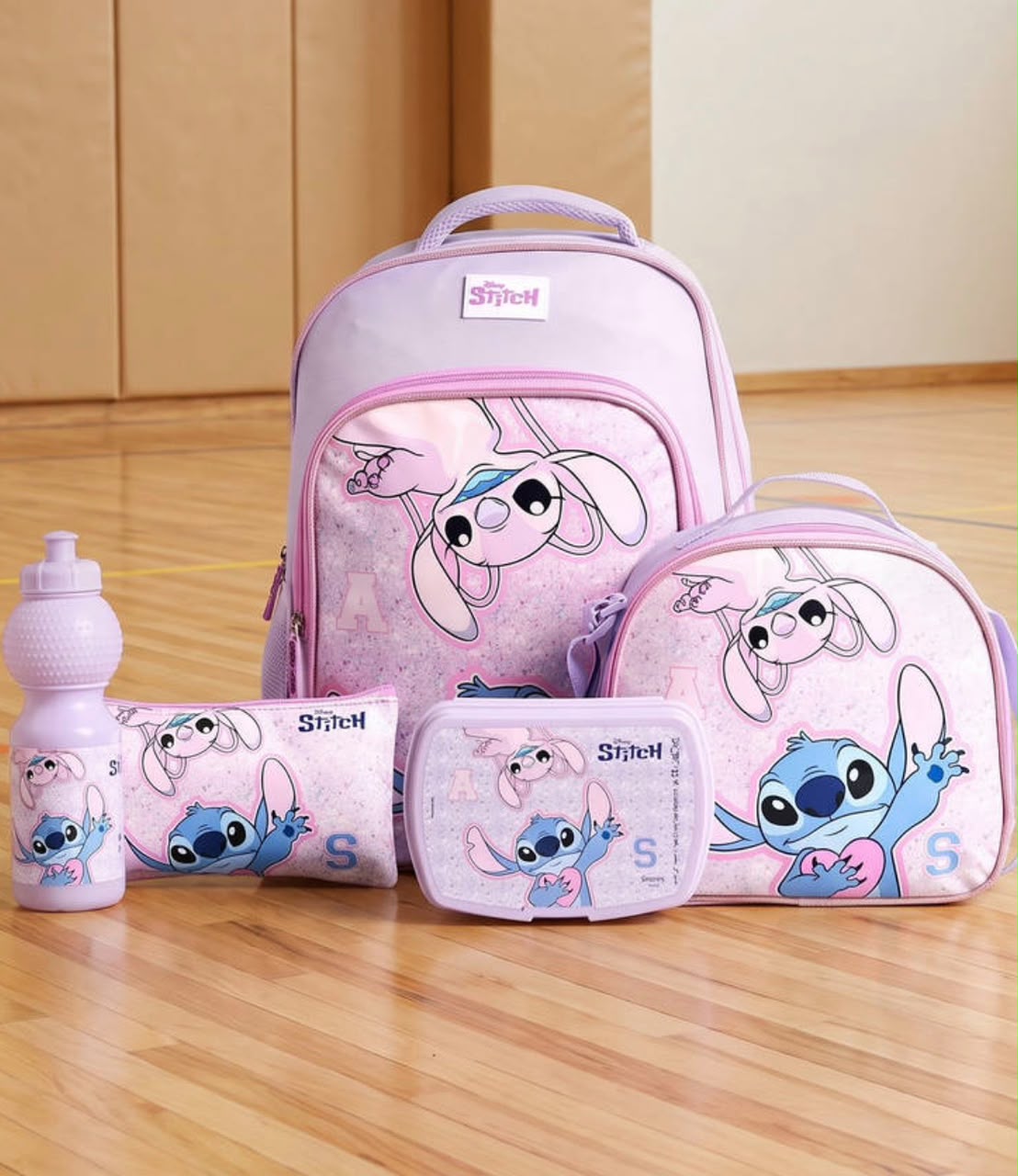 Disney Stitch & Angel 5-Piece School Backpack Set